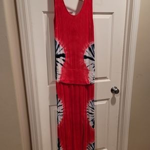 VENUS Pink & Blue Tie Dye Maxi Dress